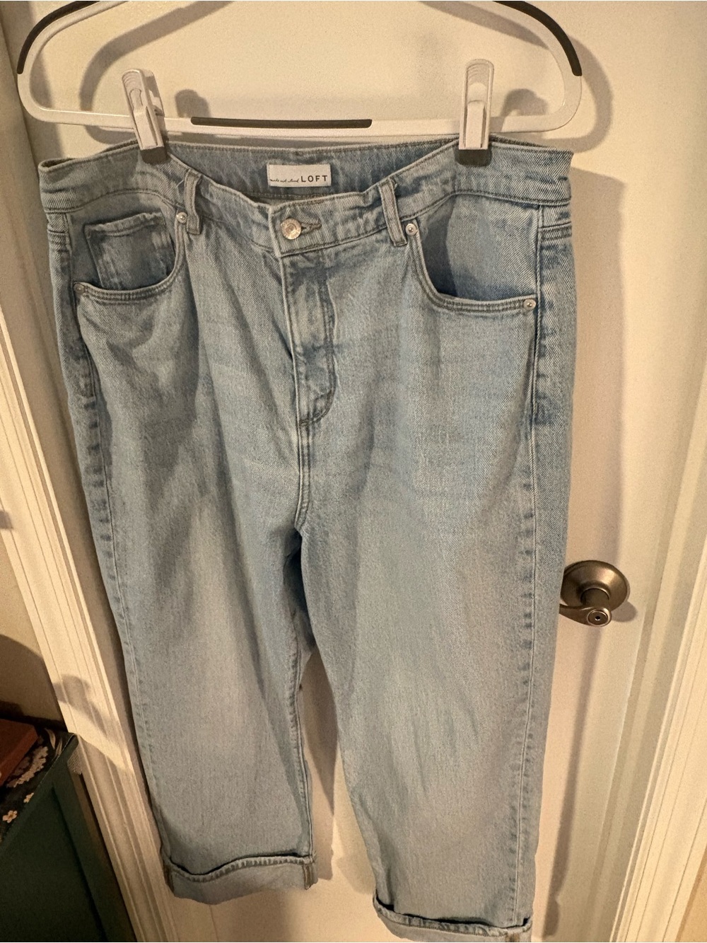 LOFT Cuffed High Rise Straight Jeans Sz14